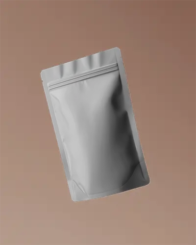Eco Friendly Foil Storage Pouch Mockup For Cosmetics Herbal Supplements Packaging