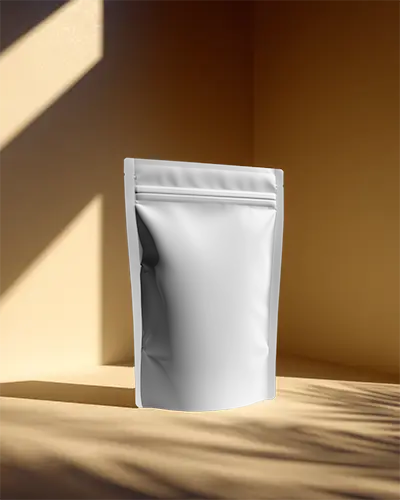 Resealable Stand Up Foil Pouch Mockup For Cosmetics Snacks Or Healthcare Product Display