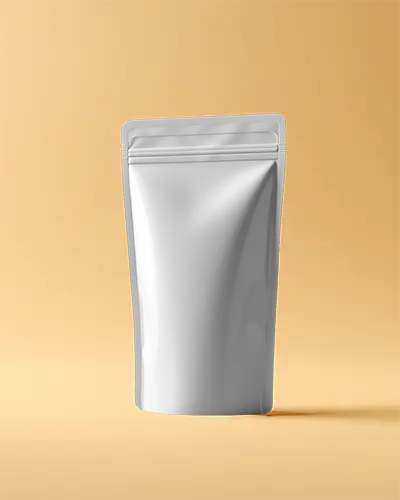 Resealable Flat Bottom Stand Up Pouch Mockup For Packaging Design And Branding