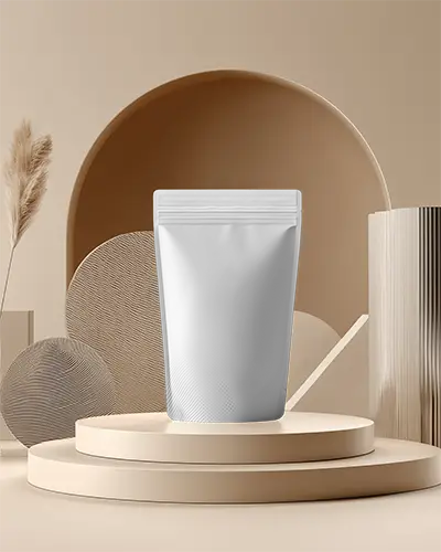 Reusable Stand Up Pouch Mockup With Zipper Lock For Easy Product Packaging Display