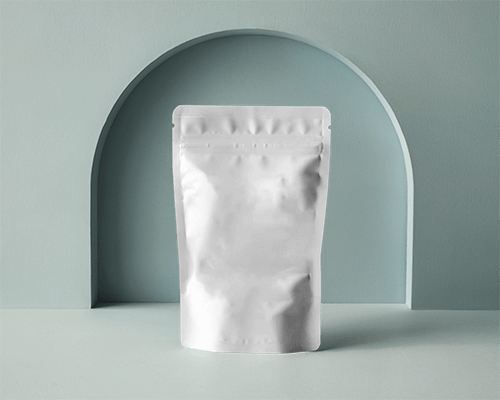 Archway Display Pouch Mockup Premium Stand Up Bag In Stylish Minimalist Setup