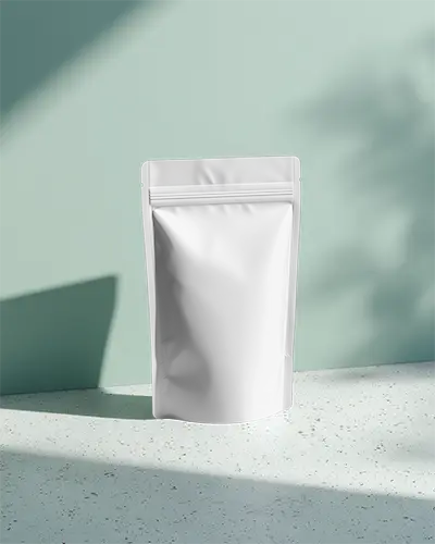 Resealable Flexible Pouch Mockup For Food Snacks Cosmetics Or Organic Product Packaging