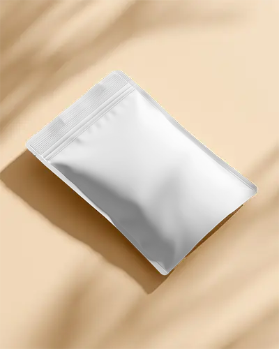 Flexible Stand Up Pouch Mockup With Zipper Seal For Commercial Product Display