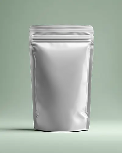 Flexible Packaging Pouch Mockup With Zipper Closure For Branding And Marketing Designs