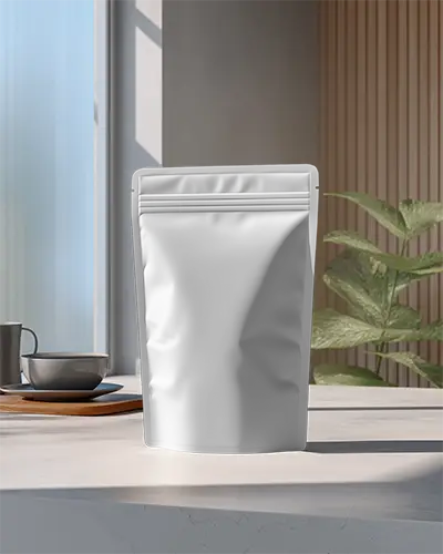 Resealable Stand Up Pouch Packaging For Food Storage And Retail Display Mockup