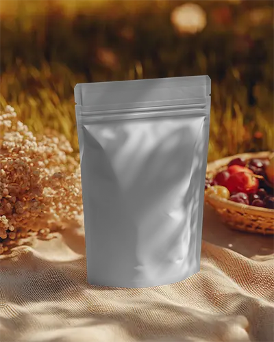 Resealable Flexible Pouch Mockup For Natural Products Brand Presentation Design