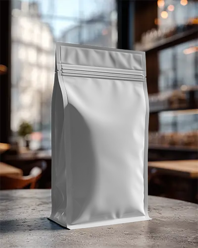 Stand Up Foil Pouch Mockup For Organic Food Packaging And Retail Presentation