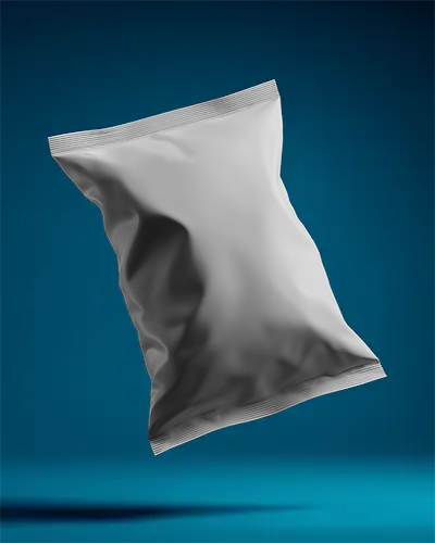 Premium Flexible Food Pouch Mockup For Snack Packaging Branding Presentation