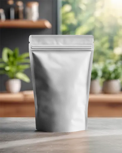 Stand Up Zipper Pouch Mockup For Product Packaging Design Presentation Template