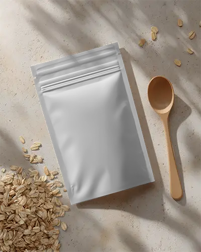 Resealable Stand Up Pouch Mockup For Natural Food Products Packaging Display