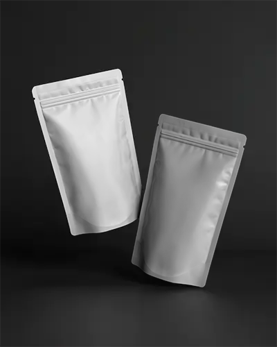Kraft Material Zipper Pouch Mockup For Snack And Powder Product Packaging Design