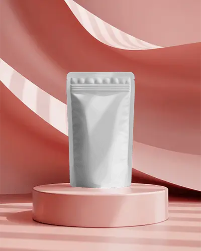 Minimalistic Standing Pouch Mockup For Cosmetic Or Food Item Branding Presentation