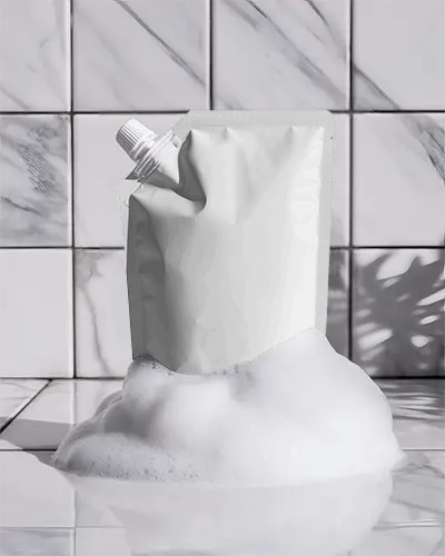 Versatile Spouted Pouch Mockup For Cosmetic Or Food Liquid Packaging Presentation