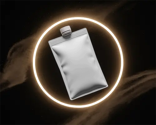 Realistic Spouted Pouch Mockup For Liquid Food And Cosmetic Packaging Designs