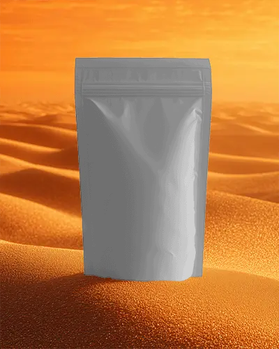 Matte Finish Stand Up Pouch Mockup With Zipper Lock For Food Snacks Beverages And Powders