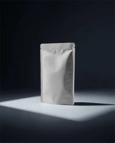 Matte Finish Flexible Pouch Mockup With Zipper Lock Perfect For Snack Packaging