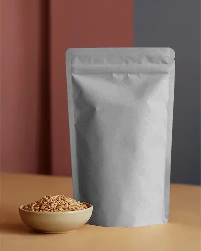 Resealable Stand Up Pouch Mockup For Organic Food Packaging Design Presentation