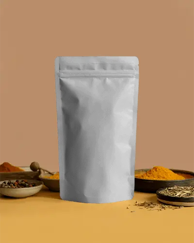 Resealable Standup Pouch Mockup For Dry Food Packaging And Spice Storage Solutions