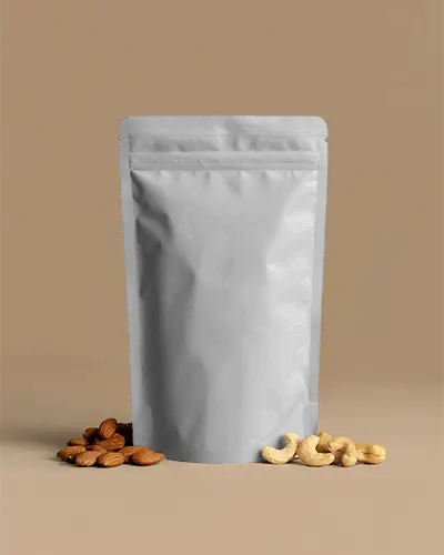 Resealable Stand Up Pouch Packaging Mockup For Nuts And Snacks Customizable And Airtight