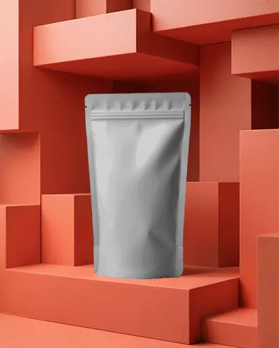 Matte Finish Stand Up Pouch Packaging Mockup For Food Products Customizable Design Option