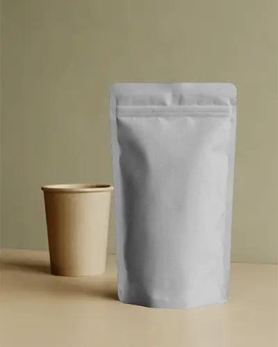 Stand Up Pouch Packaging Mockup For Retail Food Snack Coffee Ground Storage Use