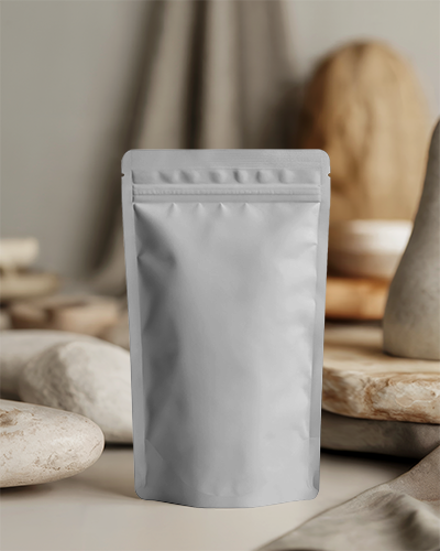 Resealable Stand Up Pouch Packaging Mockup For Snack Food Products Display