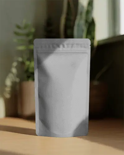 Reusable Stand Up Pouch Mockup With Zipper Closure For Food And Product Packaging