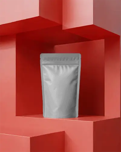 Resealable Stand Up Pouch Packaging Mockup For Coffee Tea Herbs Or Cosmetic Products
