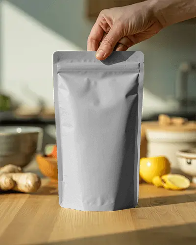 Reusable Stand Up Pouch Sealed Top Flexible Packaging For Food Storage