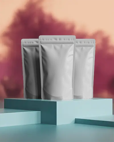 Premium Stand Up Pouch Packaging Mockup With Zip Lock For Product Display And Branding