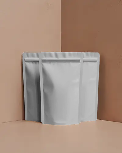 Reusable Stand Up Pouch Packaging Mockup Design For Food And Snacks Mockup Template