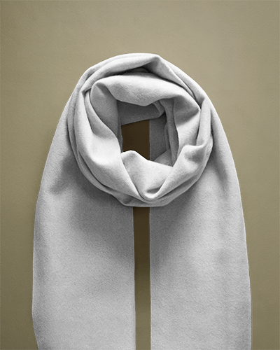 Classic Looped Scarf Mockup Soft Fabric Draped Symmetrically Against Muted Olive Background Cozy And Elegant Presentation
