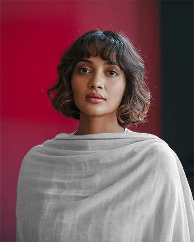 Stylish Women Scarf Mockup Draped Casually For Chic And Comfortable Look Everyday Wear