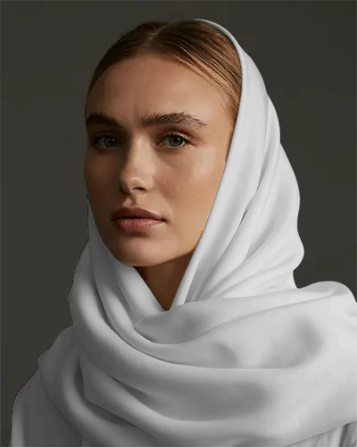 Elegant Soft Fabric Scarf Mockup Fashion Accessory For Women Stylish Head Covering Design