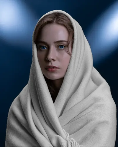 Warm And Comfortable Scarf Mockup Featured On Model For Seasonal Style Inspiration