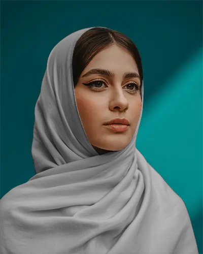 Elegant Soft Fabric Fashion Scarf Mockup Stylishly Around Head For A Classic Look