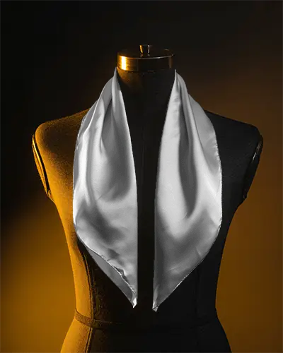 Luxury Satin Scarf Mockup On Mannequin For Fashion Accessory Design Presentation