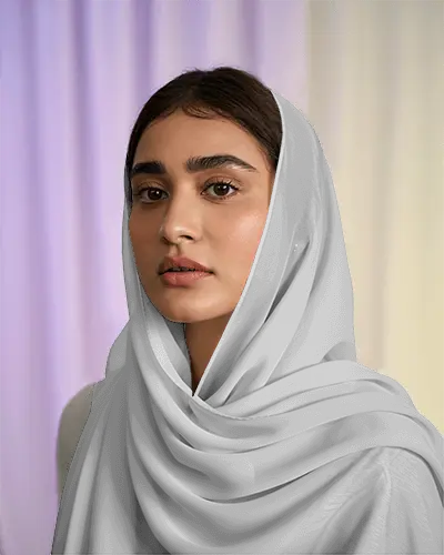 Elegant Fabric Scarf Mockup Nicely Around Woman S Head For Fashion Style Accessories