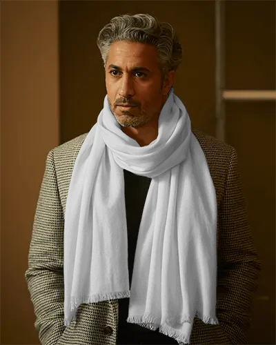 Men Fashion Woolen Scarf Mockup Cozy Accessory For Cold Weather Style And Comfort