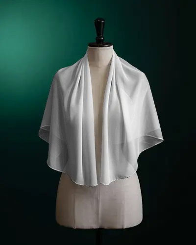 Elegant Scarf Mockup Draped Over Mannequin Shoulders Against Dark Green Studio Background