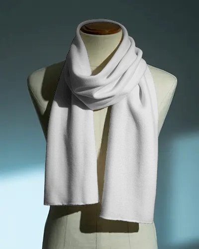 Elegant Scarf Mockup Cozy Fabric Draped Around Mannequin Neck In Studio With Soft Natural Light