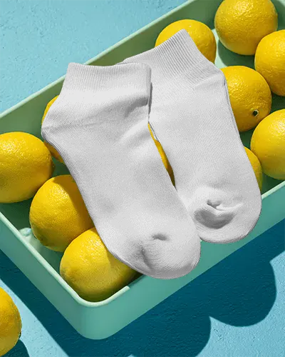 Comfortable Cotton Blend Ankle Socks Mockup For Daily Wear Breathable Soft Foot Covering Socks