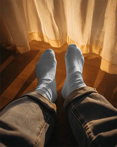 Cozy Casual Socks Mockup For Men Comfortable Daily Wear Perfect For Indoor And Outdoor Activities