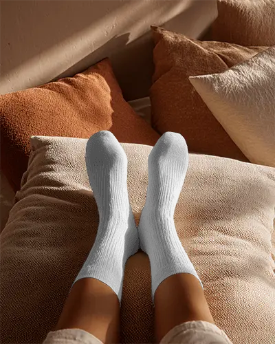 Cozy Ribbed Casual Socks Mockup For Daily Wear Soft Comfortable Fashionable Footwear Accessory