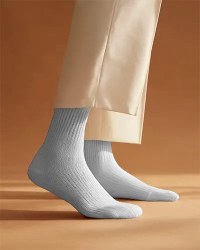High Quality Ribbed Cotton Socks For Comfortable Everyday Casual And Formal Wear