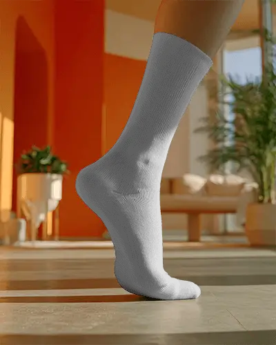 Comfortable Breathable Mid Calf Socks Mockup For Daily Wear And Active Lifestyle Footwear