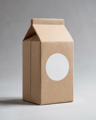 Textured Cardboard Milk Carton Sticker Mockup For Eco Friendly Branding Designs 0140