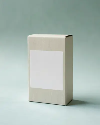 Box Sticker Mockup With Label Under Soft Focus Background 0143