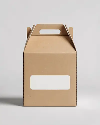 Packaging Sticker Mockup With Label On A Takeout Box Under Neutral Lighting 0145