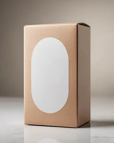 Package Design Sticker Mockup On A Rectangular Box With Label Space 0147